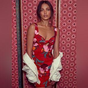 Free People Red Floral Dress